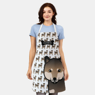 Delantal Sesame Shiba Inu Cute Cartog Dog & Name
