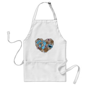 Delantal Sésamo Cookie Monster Doodle Heart