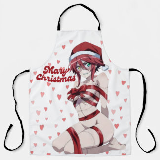 Delantal Sexy Santa Marry Cristmas Wrapped Anime Girl