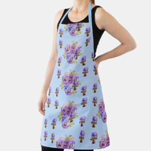 Delantal Shabby Chic Cottage Core Pansy floral Apron