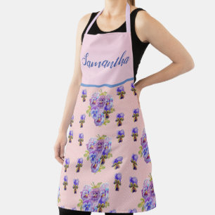 Delantal Shabby floral rosa Chic Polka Dot Pansy Viola
