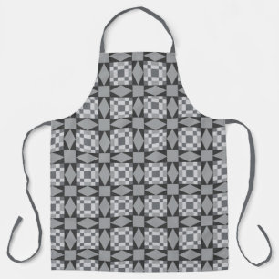 Delantal Shades of Grey Star Chain Patchwork Pattern