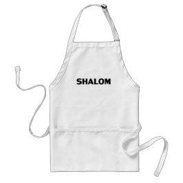 Delantal Shalom, Paz blanco negro minimalista simple
