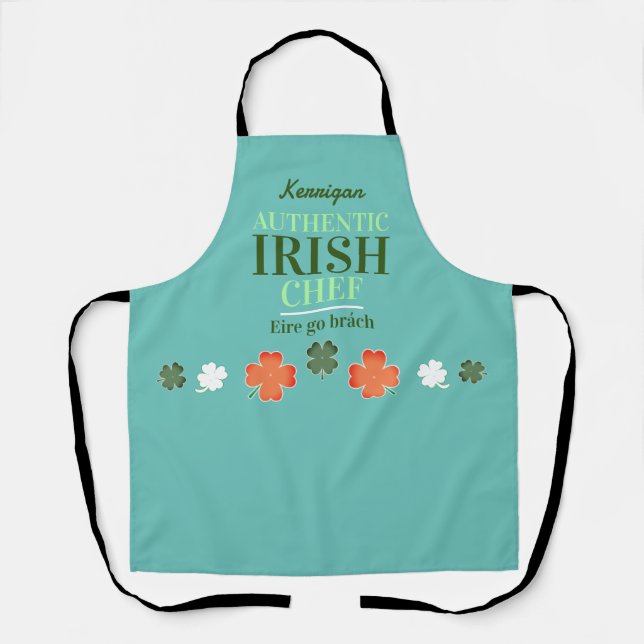 Delantal Shamrock Auténtico CHEF irlandés (Anverso)