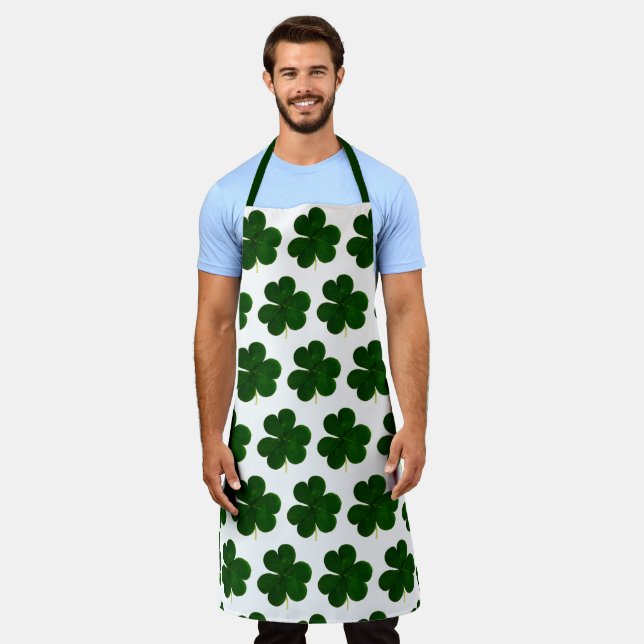 Delantal Shamrock Clovers Pattern St. Patrick (Gastado)