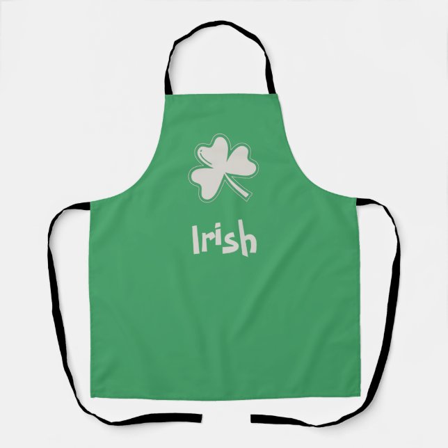 Delantal Shamrock Irish Happy St Patrys Day (Anverso)