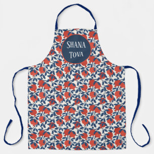Delantal Shana Tova Diseño Botánico de Granada   Elegante