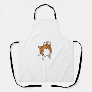 Delantal Sheltie Dog en Gorra de enfermería - animalsinhats