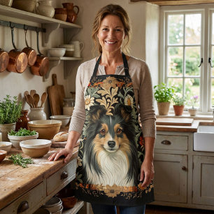 Delantal Sheltie Pastor de Shetland Cocina Rústica Vintage