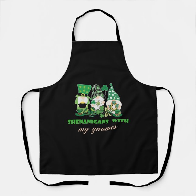Delantal Shenanigans con mis gnomos - Happy St. Patrick's d (Anverso)