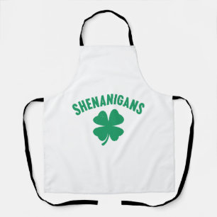 Delantal Shenanigans Shamrock St. Patrick's Day Retro