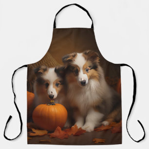 Delantal Shetland Sheepdog Puppy Autumn Delight Pumpkin