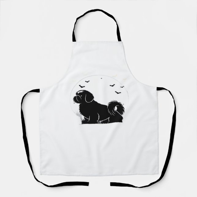 Delantal Shih Tzu Dog - Halloween Moon Silhouette Classic T (Anverso)