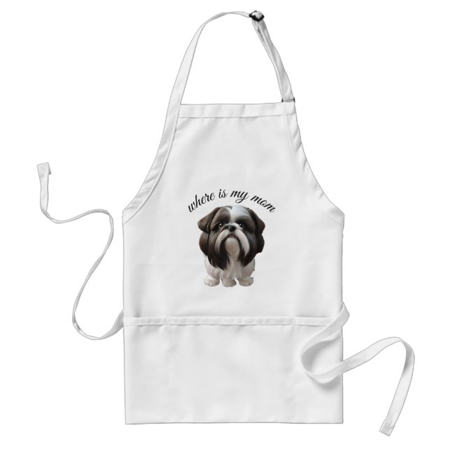 Delantal Shih Tzu - ¿Dónde Está Mi Mamá? (Frente)