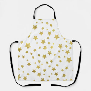 Delantal Shimmery Goldstars Patrón de estrella dorada