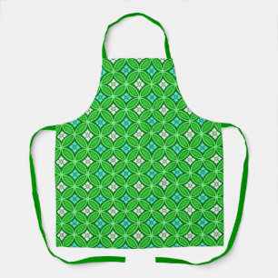 Delantal Shippo con flor Motif, sombras de Jade Green