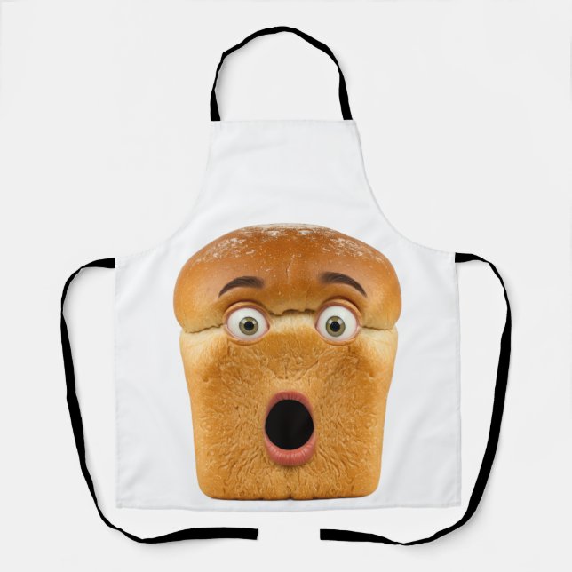 Delantal Shocked Bread Loaf Funny Meme Face (Anverso)