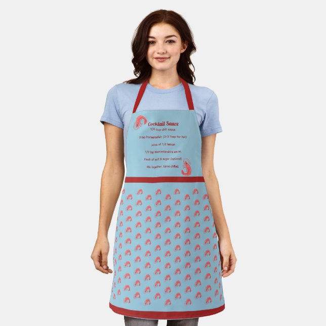 Delantal Shrimp Cocktail Recipe All-Over Print Apron (Gastado)