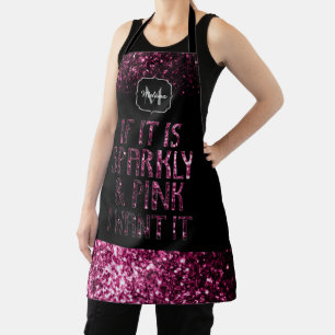 Delantal Si es Sparkly y Pink lo quiero Monograma