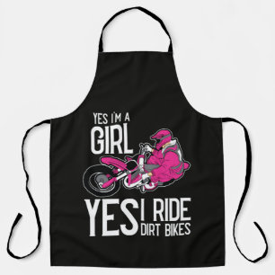 Delantal Sí, soy una chica, sí, monto una moto de cross