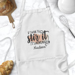 Delantal Si tengo que revolverlo, es casero y personalizado<br><div class="desc">Si tengo que revolverlo,  es Apron Adulto Personalizado Casero. Cuidada delantal del chef con cuchara de cocina y una graciosa cita del humor de la cocina. Personalice el diseño de humor de este personalizado con su propio nombre o texto.</div>