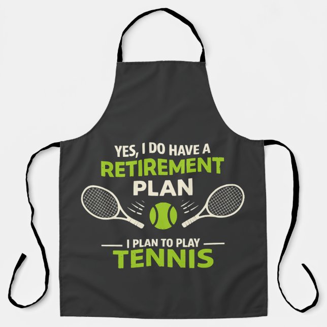 Delantal Sí, tengo un plan de jubilación tenis (Anverso)