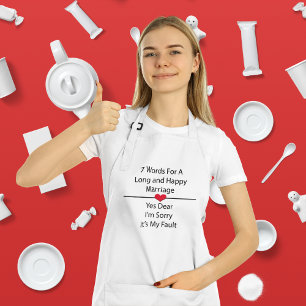 Delantal Siete palabras para un matrimonio largo y feliz