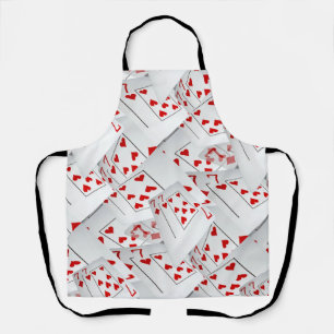 Delantal Sietes Afortunados Cartas de Poker Diamantes y Cor