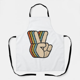 Delantal Signo de paz retro V Dedos ventilado años 60 años
