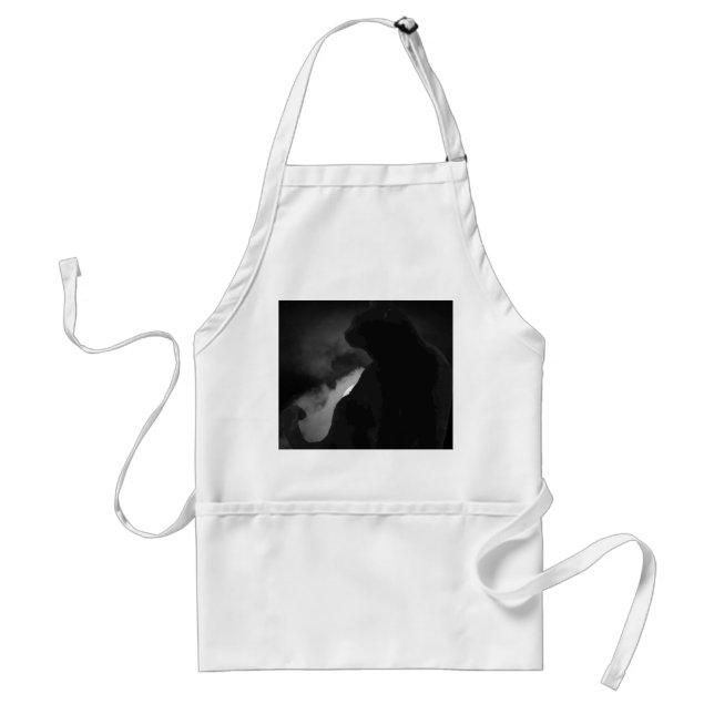 Delantal Silhouette Black Cat Moonlight (Frente)