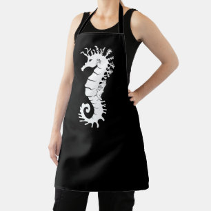 Delantal Silhouette de la Creatura del Mar - caballitos de 