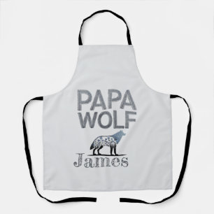 Delantal Silhouette de la naturaleza del Papa Wolf personal