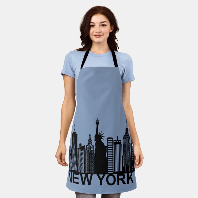 Delantal Silhouette de Nueva York (Gastado)