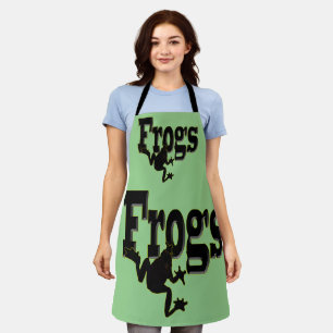 Delantal Silhouette de una rana trepando a la palabra 'rana