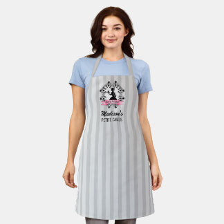 Delantal Silhouette Lady Cupcake Cinta rosa Stried