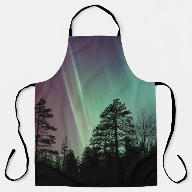 DELANTAL SILHOUETTE PHOTO OF AURORA BOREALIS (Anverso)