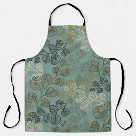 Delantal Silhouettes de Leafy Florecientes Serenidad suave 