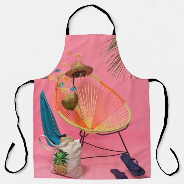 Delantal Silla azul giratoria al lado (Anverso)