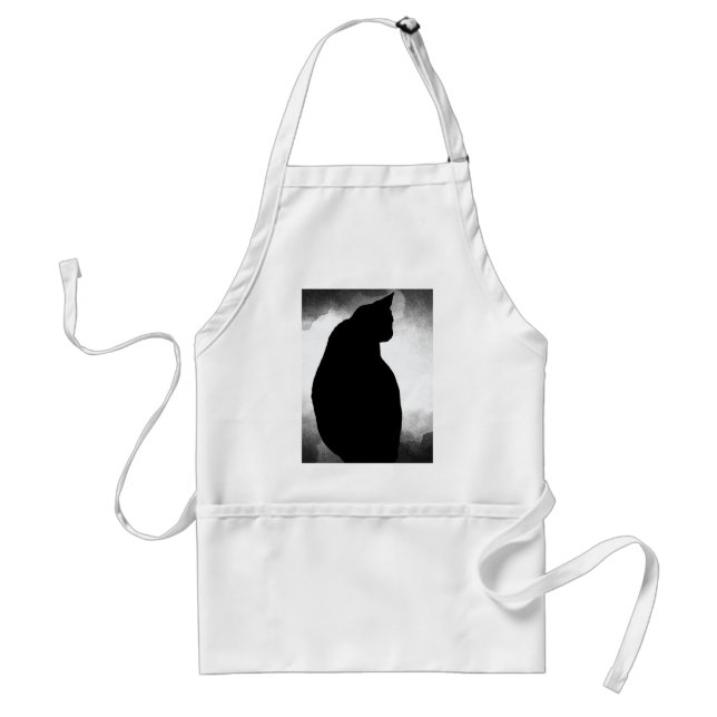 Delantal Silueta de gato negro Apron (Frente)