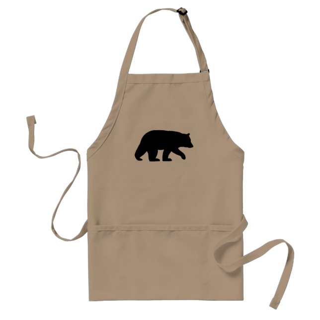 Delantal Silueta de oso negro (Frente)