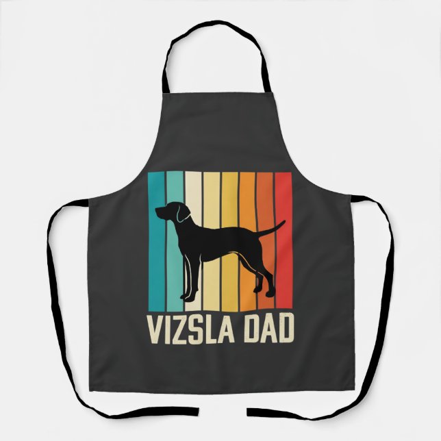 Delantal Silueta de perro Retro Vizsla Papá (Anverso)