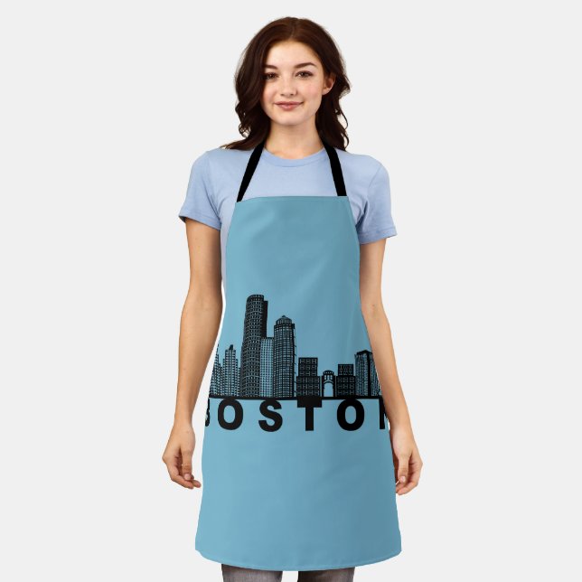 Delantal Silueta del horizonte de Boston  (Gastado)