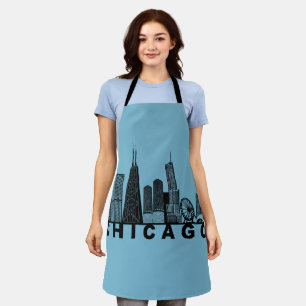 Delantal Silueta del horizonte de Chicago