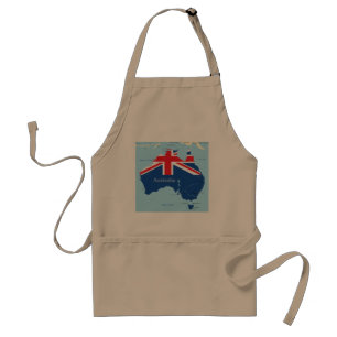 Delantal Silueta del mapa de la bandera de Australia