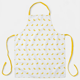 Delantal Siluetas de pequeñas bananas blancas sobre amarill