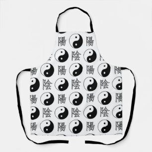 Delantal Símbolo blanco de Yinyang patrón chino