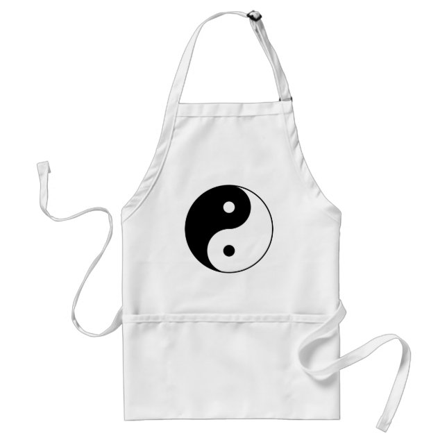 Delantal símbolo blanco negro de yin yang (Frente)