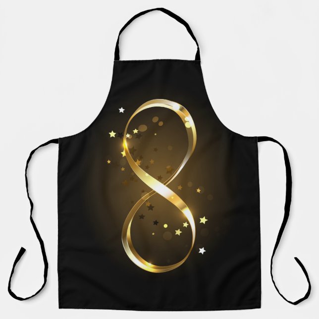 Delantal Símbolo de infinito dorado (Anverso)