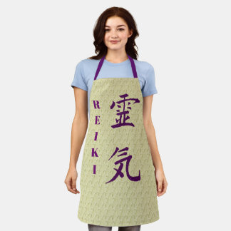 Delantal Símbolo de Reiki en morado