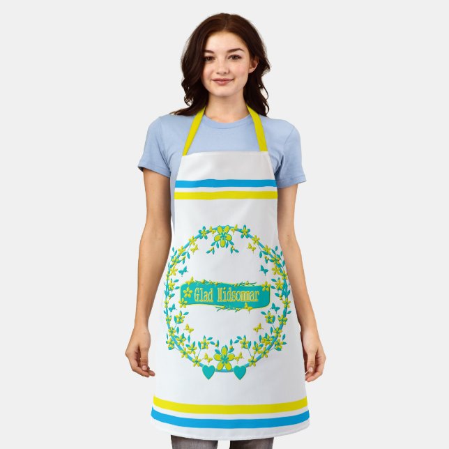 Delantal Símbolo de suecia de verano medio (Gastado)